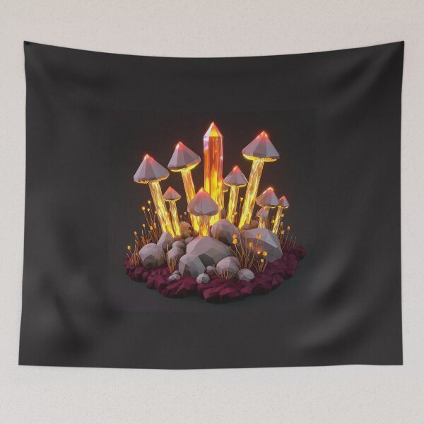 Item preview, Crystal Mushroom Forest, 3d Render, Rich Burgundy designed and sold by Checho30.