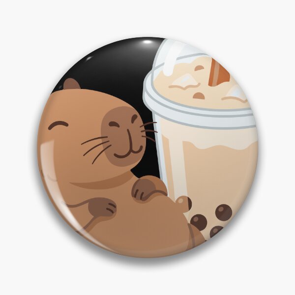 Item preview, Capybara Relaxing With Milk Tea Boba designed and sold by Ranpict.