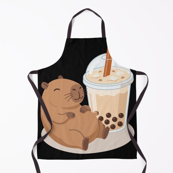 Item preview, Capybara Relaxing With Milk Tea Boba designed and sold by Ranpict.