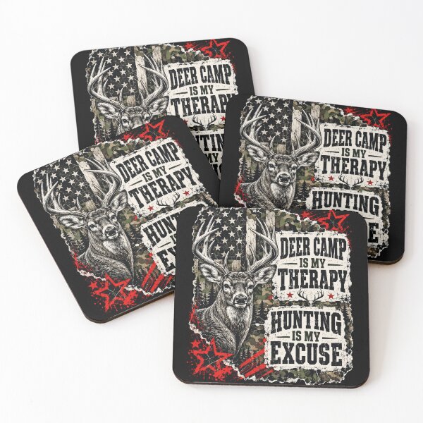 Item preview, deer hunting is my therapy rustic patriotic buck art designed and sold by anapldv.