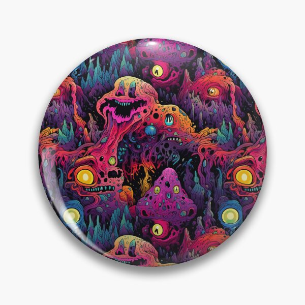 Item preview, Psychedelic Monster Repeat Pattern Colorful Creepy Halloween Creature designed and sold by JRRTs.