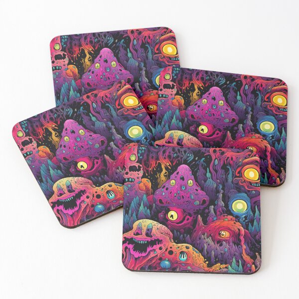 Item preview, Psychedelic Monster Repeat Pattern Colorful Creepy Halloween Creature designed and sold by JRRTs.