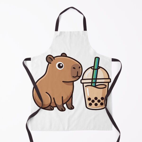 Item preview, Cute Capybara With Boba Tea Cup designed and sold by Ranpict.