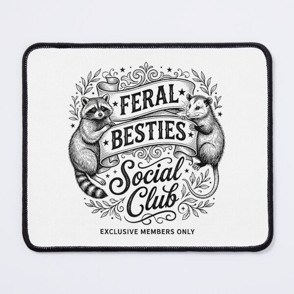 Item preview, Feral Besties Social Club Vintage Raccoon Possum Engraving Art designed and sold by abig-eiyana.