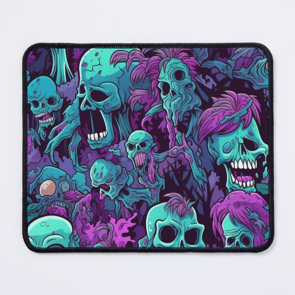 Item preview, Neon Zombie Skull Repeat Pattern Colorful Punk Halloween Horror designed and sold by JRRTs.
