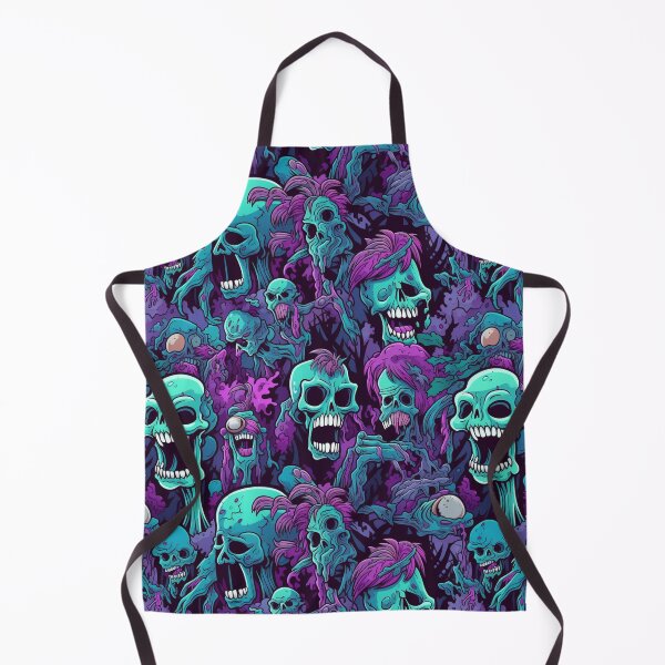 Item preview, Neon Zombie Skull Repeat Pattern Colorful Punk Halloween Horror designed and sold by JRRTs.