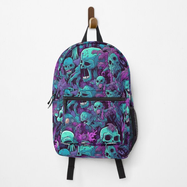 Item preview, Neon Zombie Skull Repeat Pattern Colorful Punk Halloween Horror designed and sold by JRRTs.