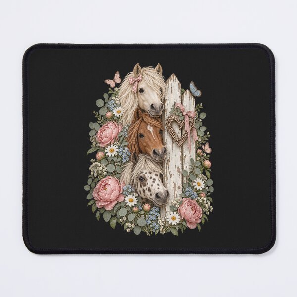 Item preview, Horse Girl Floral Fence Cute Horses Peonies Flowers Equestrian designed and sold by abig-eiyana.
