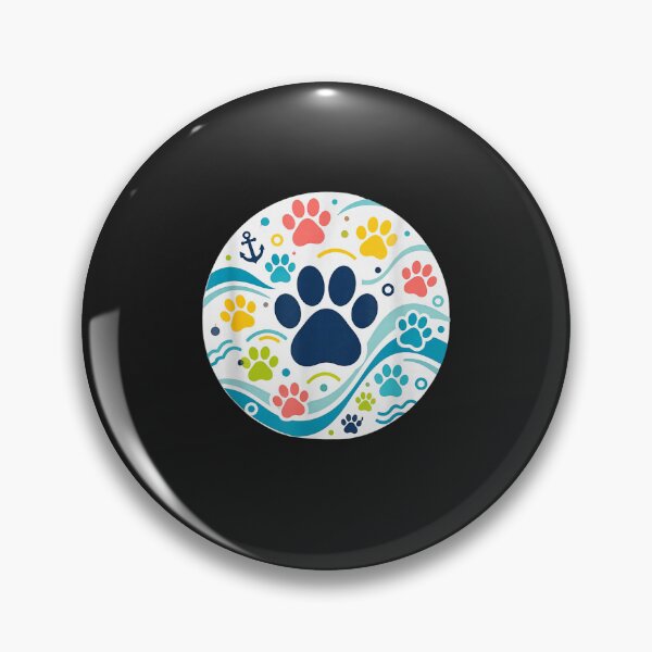 Item preview, Nautical Dog Paw Print Colorful Coastal Beach Wave Anchor designed and sold by abig-eiyana.