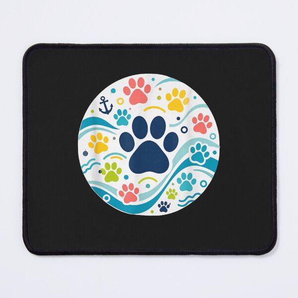 Item preview, Nautical Dog Paw Print Colorful Coastal Beach Wave Anchor designed and sold by abig-eiyana.