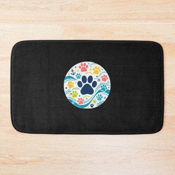 Item preview, Nautical Dog Paw Print Colorful Coastal Beach Wave Anchor designed and sold by abig-eiyana.