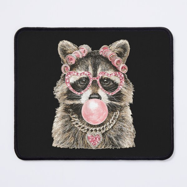 Item preview, Glam Raccoon Heart Sunglasses Bubblegum Boujee Pink Hair Rollers designed and sold by abig-eiyana.