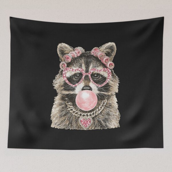 Item preview, Glam Raccoon Heart Sunglasses Bubblegum Boujee Pink Hair Rollers designed and sold by abig-eiyana.