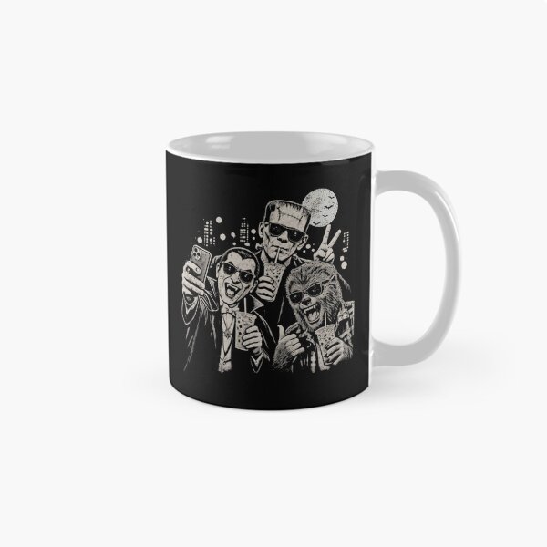 Item preview, Retro Halloween Monster Selfie - Halloween Monsters - Dracula Frankenstein Werewolf - Spooky Coffee designed and sold by KravinaPhol.