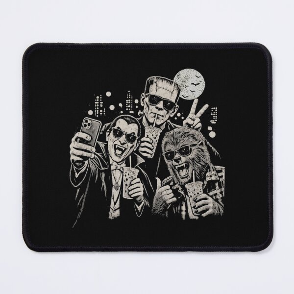 Item preview, Retro Halloween Monster Selfie - Halloween Monsters - Dracula Frankenstein Werewolf - Spooky Coffee designed and sold by KravinaPhol.