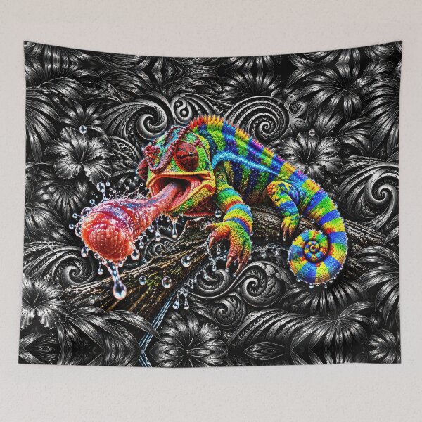 Item preview, Rainbow Chameleon – Polynesian Tropical Reptile Art designed and sold by artistwill.