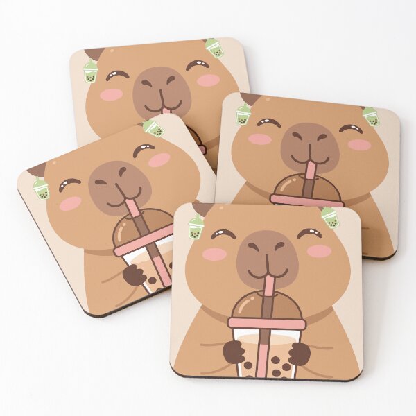 Item preview, Capybara Face Close Up Boba Tea designed and sold by Ranpict.
