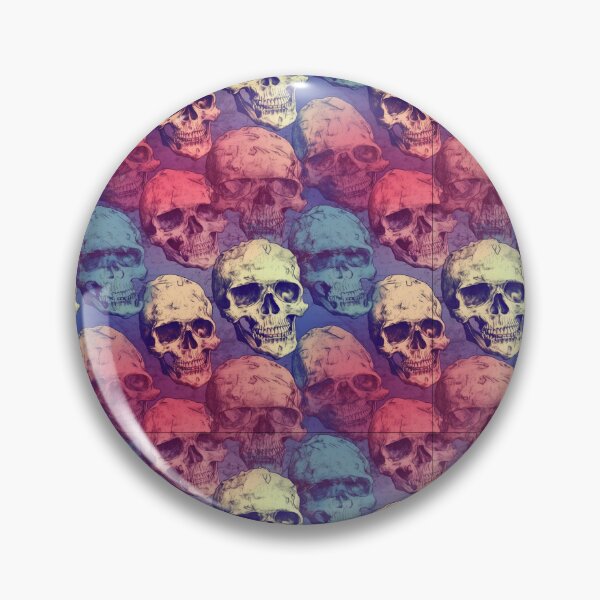 Item preview, Colorful Vintage Skull Repeat Pattern Pastel Gothic Halloween Skeleton designed and sold by JRRTs.