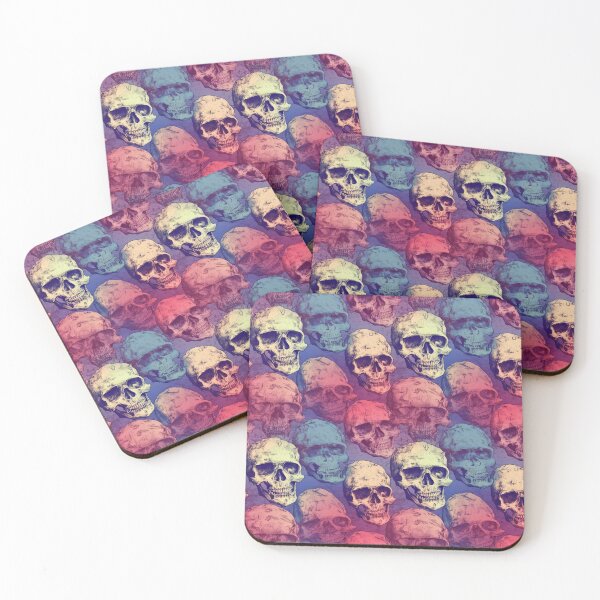 Item preview, Colorful Vintage Skull Repeat Pattern Pastel Gothic Halloween Skeleton designed and sold by JRRTs.