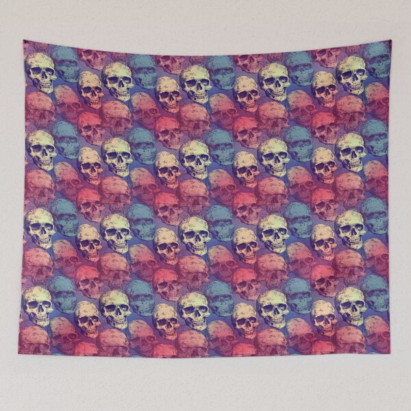 Item preview, Colorful Vintage Skull Repeat Pattern Pastel Gothic Halloween Skeleton designed and sold by JRRTs.