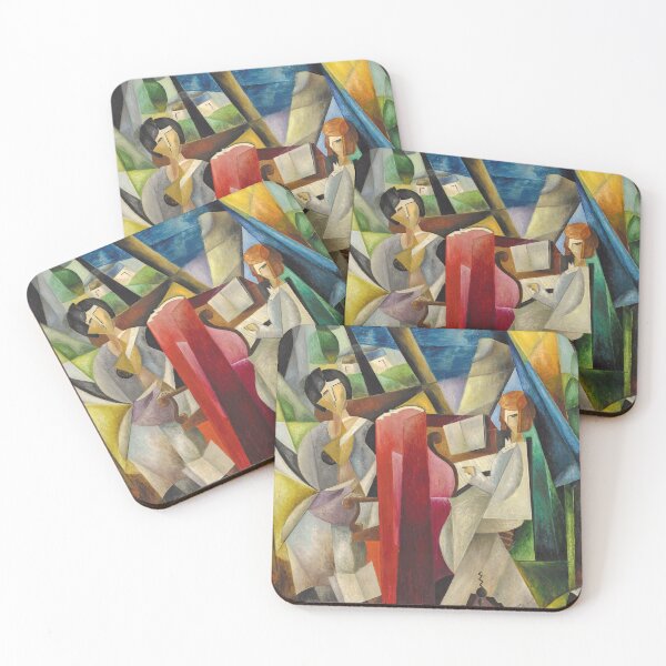 Item preview, The piano lesson geometric abstract cubism futurist landscape colorful design painting by Alexandra Exter designed and sold by Jéanpaul  Ferro.