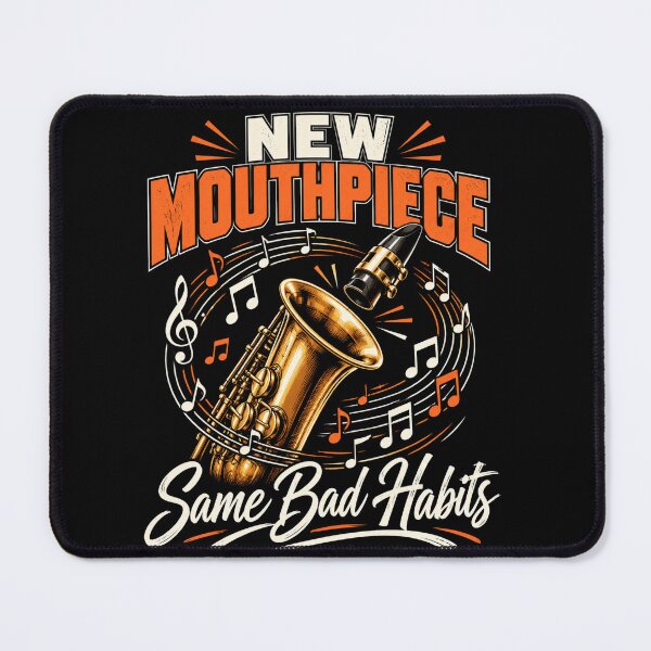 Item preview, mouthpiece jazz saxophone music with bold retro style designed and sold by anapldv.