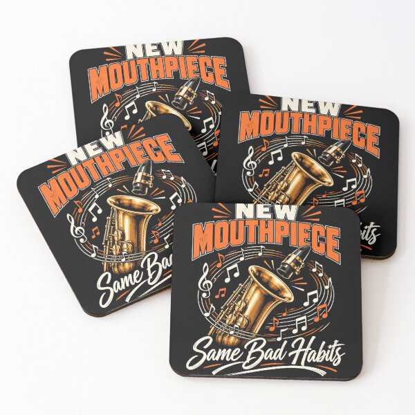 Item preview, mouthpiece jazz saxophone music with bold retro style designed and sold by anapldv.