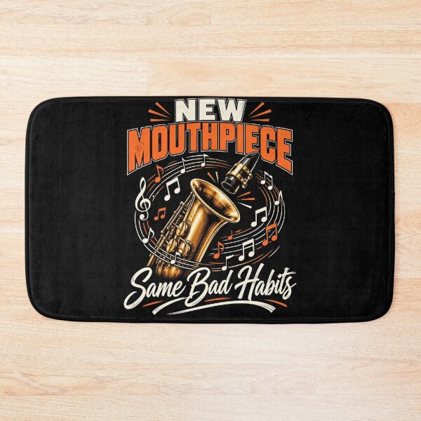 Item preview, mouthpiece jazz saxophone music with bold retro style designed and sold by anapldv.