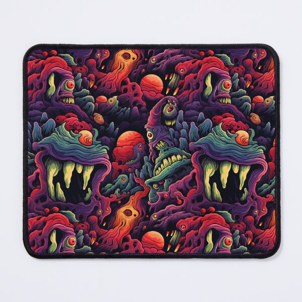 Item preview, Psychedelic Alien Monster Repeat Pattern Colorful Cosmic Horror Halloween designed and sold by JRRTs.