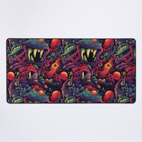 Item preview, Psychedelic Alien Monster Repeat Pattern Colorful Cosmic Horror Halloween designed and sold by JRRTs.