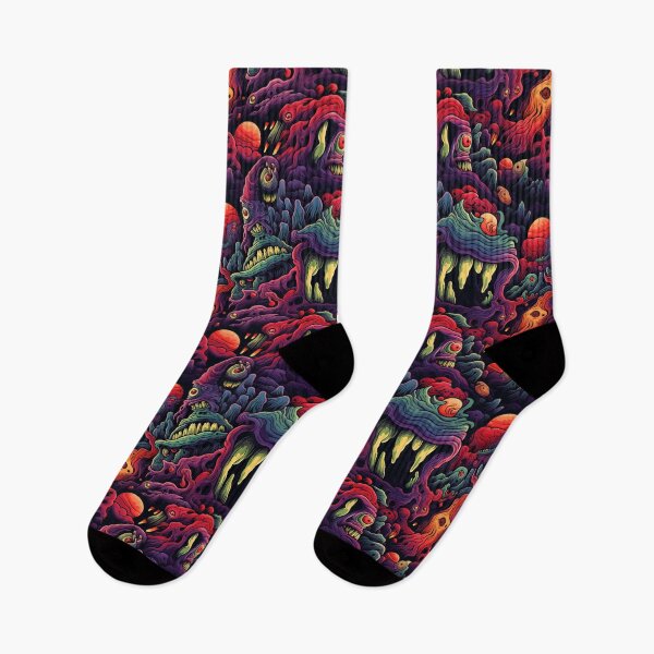 Item preview, Psychedelic Alien Monster Repeat Pattern Colorful Cosmic Horror Halloween designed and sold by JRRTs.