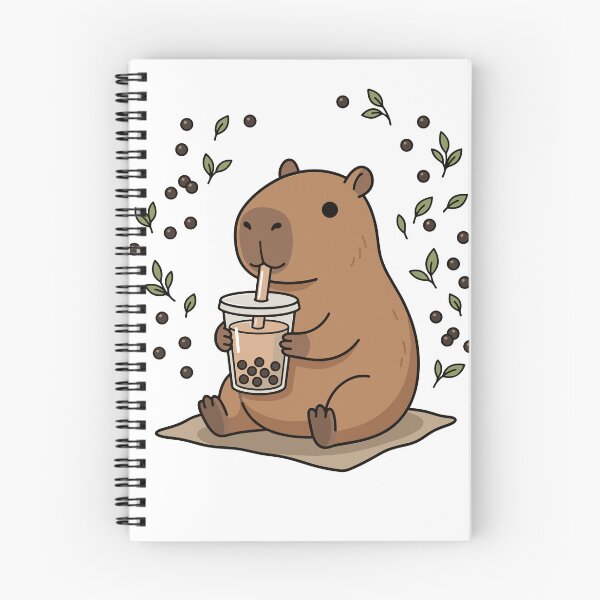 Item preview, Capybara Boba Tea Leaves Illustration designed and sold by Ranpict.