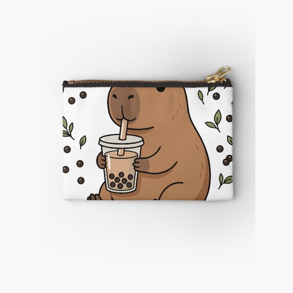 Item preview, Capybara Boba Tea Leaves Illustration designed and sold by Ranpict.