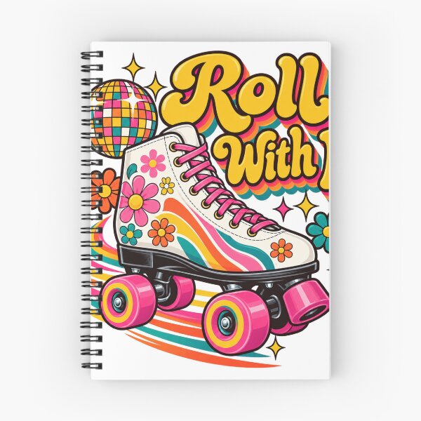 Item preview, Roll With It Retro Roller Skates 70s Disco Flowers designed and sold by LongIslandDesgn.