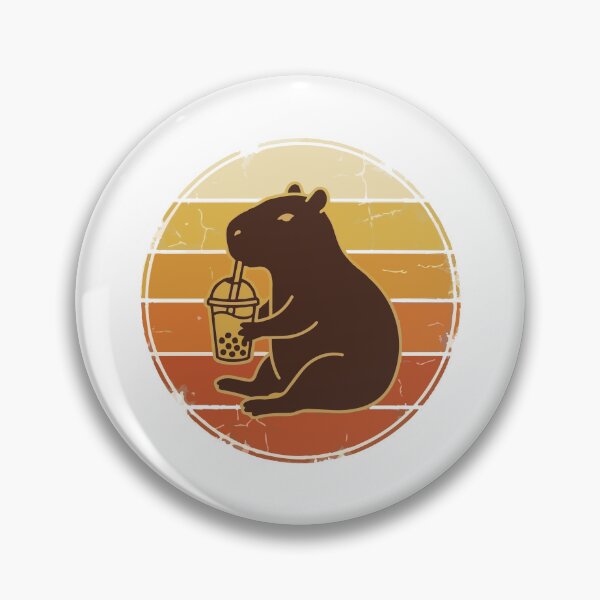 Item preview,  Vintage Capybara Drinking Matcha Retro 70s Sunset designed and sold by Arc2020.