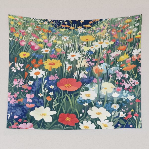 Item preview, Where The Wildflowers Meet The Mountains Gustav Klimt Flower Garden Nature Painting Landscape Scenery Digital Illustration designed and sold by Matt_Smith.