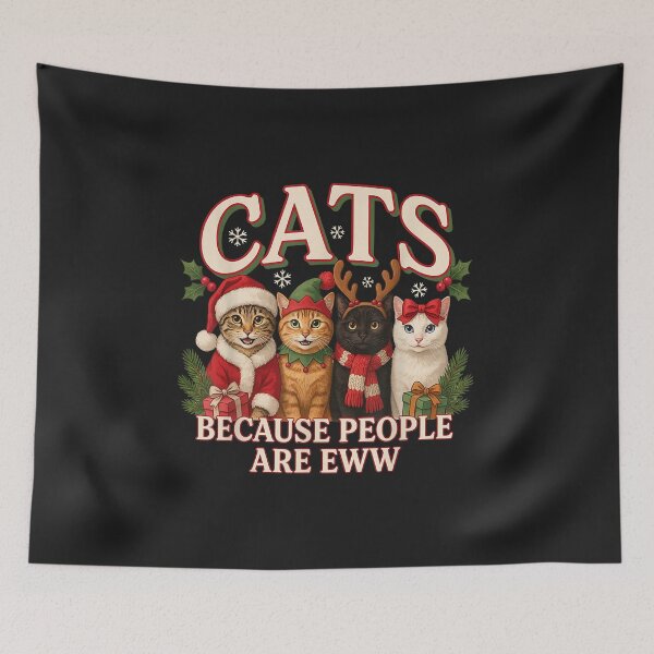 Item preview, Cats Because People Are Eww Funny Christmas Cat Lover Xmas designed and sold by abig-eiyana.