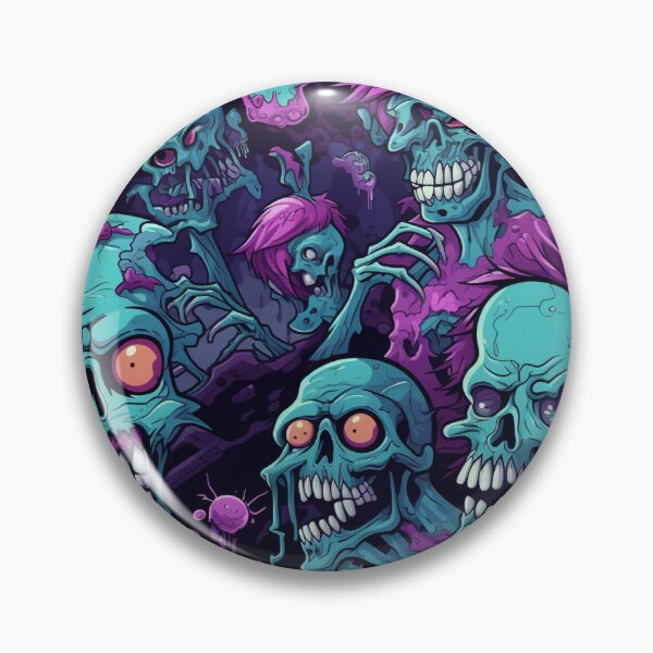 Item preview, Neon Punk Zombie Skull Pattern Colorful Gothic Halloween Horror designed and sold by JRRTs.