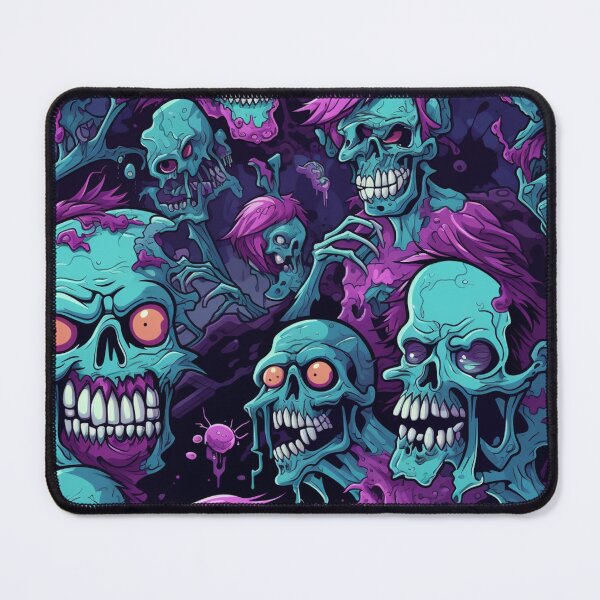 Item preview, Neon Punk Zombie Skull Pattern Colorful Gothic Halloween Horror designed and sold by JRRTs.