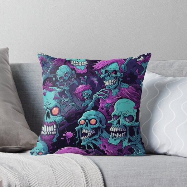 Item preview, Neon Punk Zombie Skull Pattern Colorful Gothic Halloween Horror designed and sold by JRRTs.