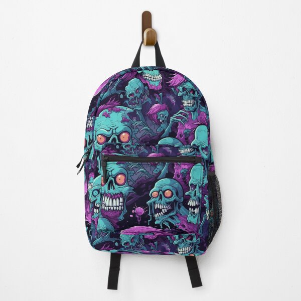 Item preview, Neon Punk Zombie Skull Pattern Colorful Gothic Halloween Horror designed and sold by JRRTs.