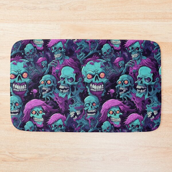 Item preview, Neon Punk Zombie Skull Pattern Colorful Gothic Halloween Horror designed and sold by JRRTs.