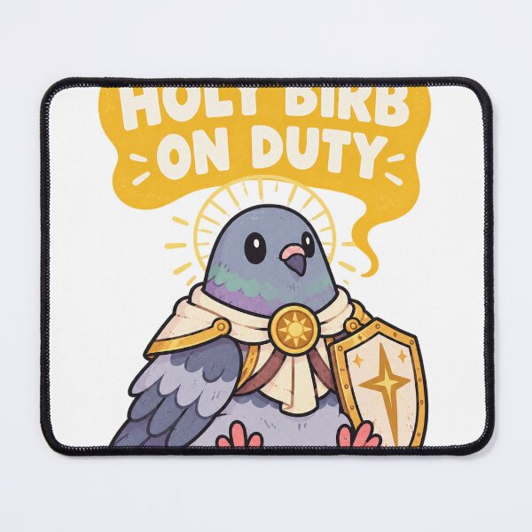 Item preview, Holy Birb On Duty Cute Paladin Dove RPG designed and sold by LongIslandDesgn.