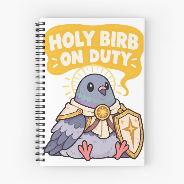 Item preview, Holy Birb On Duty Cute Paladin Dove RPG designed and sold by LongIslandDesgn.