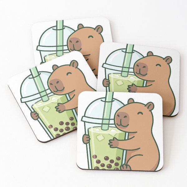 Item preview, Capybara Hugging Matcha Boba Tea designed and sold by Ranpict.