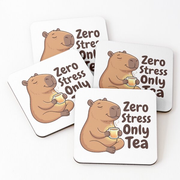 Item preview, Zero Stress Only Tea Funny Capybara Quote Aesthetic designed and sold by Arc2020.
