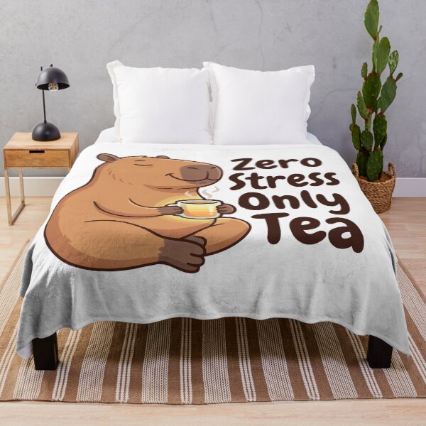 Item preview, Zero Stress Only Tea Funny Capybara Quote Aesthetic designed and sold by Arc2020.