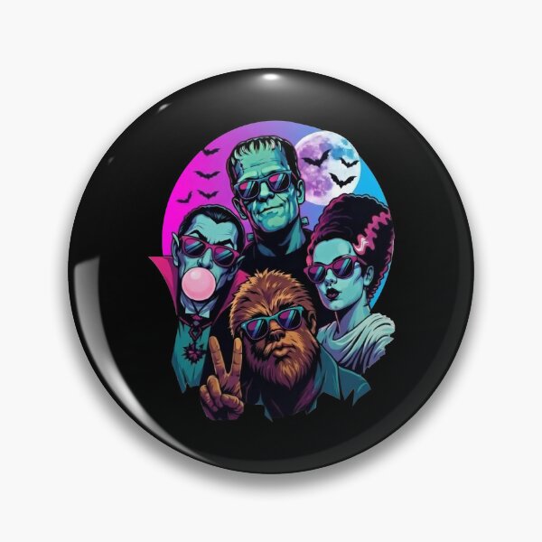 Item preview, Retro Halloween Monster Selfie - Halloween Monsters - Frankenstein Werewolf Dracula Bubblegum designed and sold by KravinaPhol.