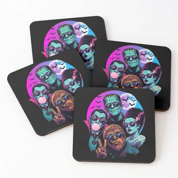 Item preview, Retro Halloween Monster Selfie - Halloween Monsters - Frankenstein Werewolf Dracula Bubblegum designed and sold by KravinaPhol.