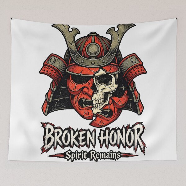 Item preview, Broken Honor Samurai Skull Spirit designed and sold by tollaru.